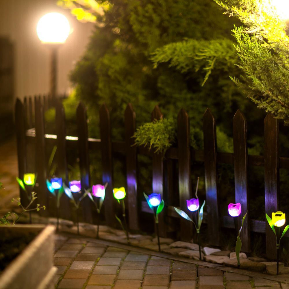 USL-C-651-PT305 TULIP SET 24 Садовый светильник на солнечной батарее Тюльпан. в составе набора из 24 шт. Белый свет. 1xLR аккумулятор в-к. IP44. TM Uniel.
