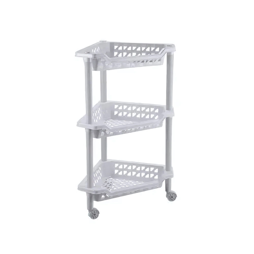 ЭТАЖЕРКА УГЛОВАЯ ТЕРЕЗА 3 ПОЛКИ 400Х270Х610 ММ (Светло-серый)