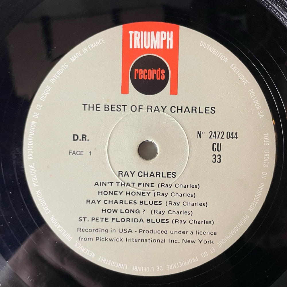 Винтажная виниловая пластинка LP Ray Charles, The Best Of Ray Charles (Франция 1972)