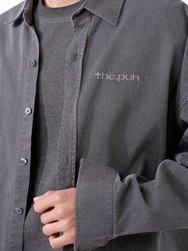 Плотная хлопковая рубашка The Puh графитового цвета