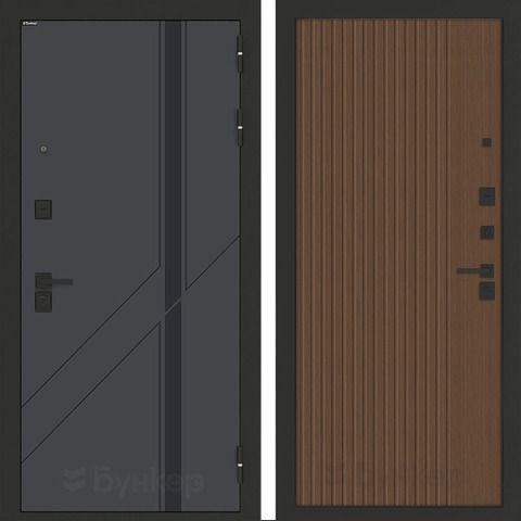 Входная металлическая дверь Бункер БН-12 Веллюто верде 29 Хомс Дуб кантри темный