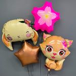 Шар (26''/66 см) Фигура, Зайка с цветком, 1 шт.