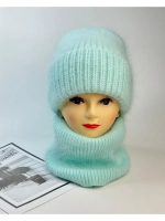 комплект шапка с шарфом- снуд зимний вязаный