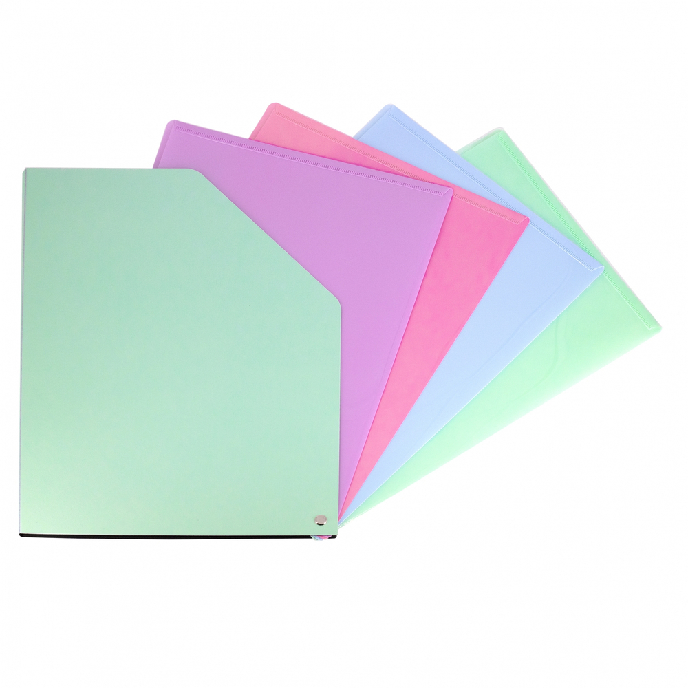 Папка архивная Alingarr, A4, 330*250 мм, пластик, 1500 мкм, на резинке с 4 файлами, бирюзовая