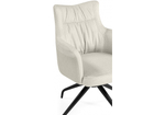 Стул на металлокаркасе Woodville Kaser 360 крутящийся ivory, black, ножки черные