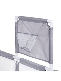 Манеж детский прямоугольный с баскетбольным кольцом и воротами (120*180*60) цвет серый (М11-2)