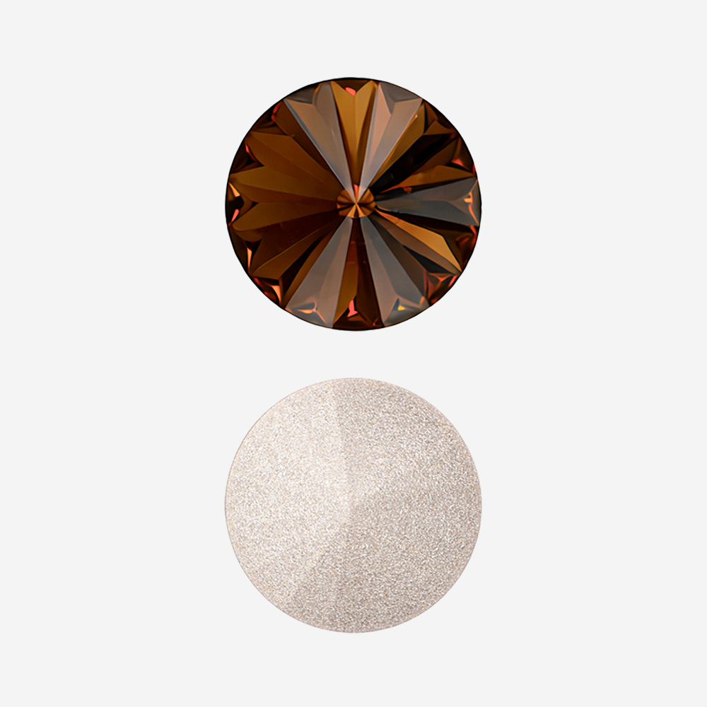 Кристалл Риволи (Rivoli), оттенок "Дымчатый Топаз"/"Smoked Topaz", 12мм