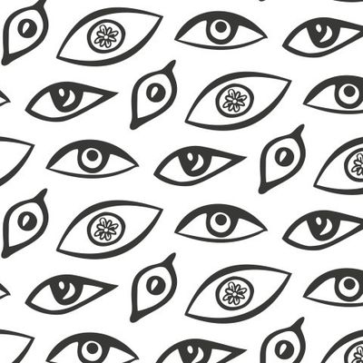 Buy interior fabric abstract magic eyes mix black and white