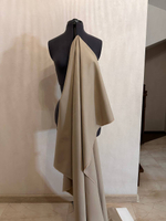 Костюмно-плательный однотонный шерстяной габардин с эластаном (L.Piana, 95%шерсть/5%эластан, Песок Тосканы, 139, 300 гр/м2)