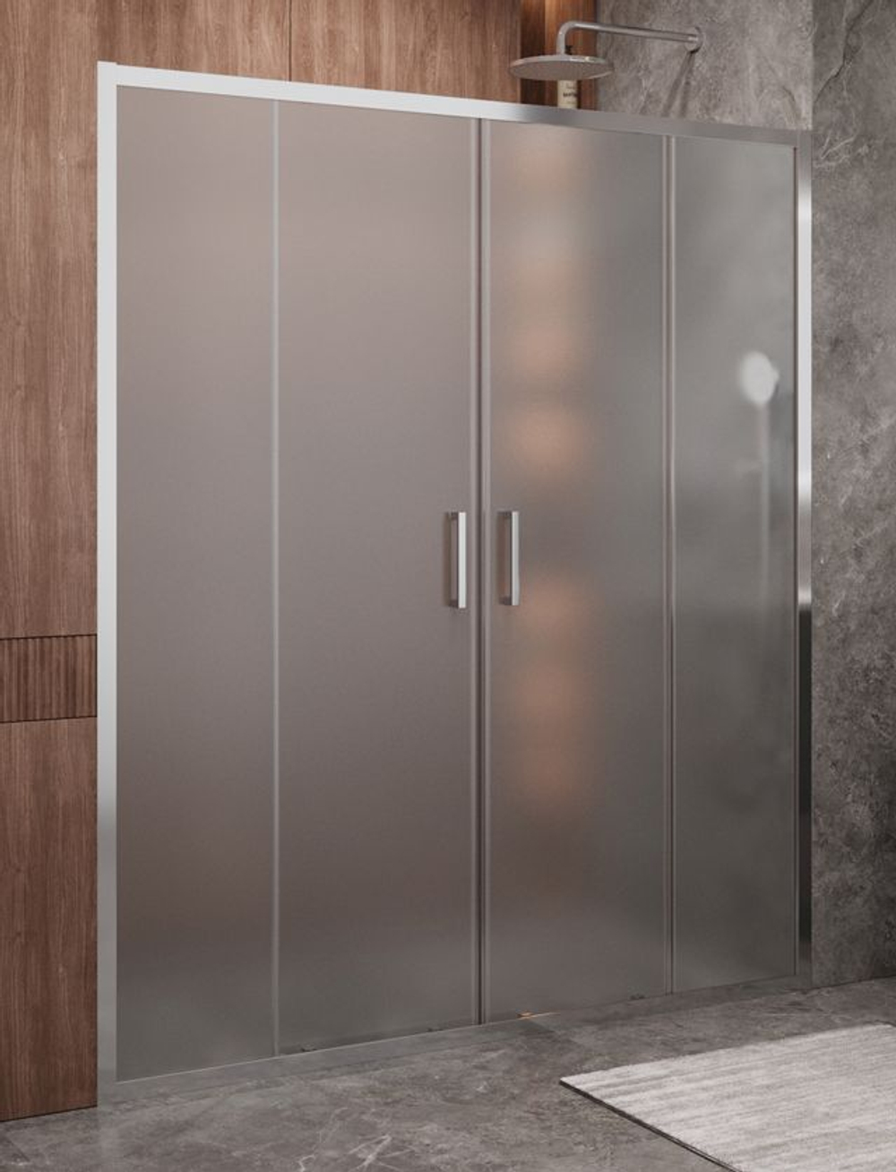 Дверь в проём Cezares MOLVENO-BF-2-170-P-Cr, 170х195, профиль хром, стекло Punto матовое