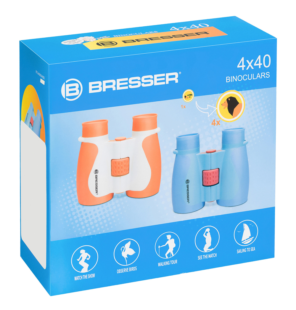 Бинокль детский Bresser Junior 4x40, оранжевый