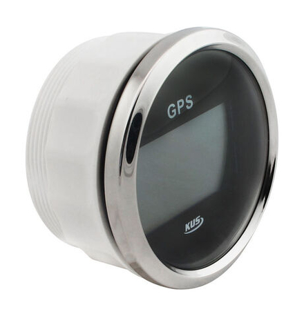 GPS-спидометр электронный, черный циферблат, нержавеющий ободок, выносная антенна, д. 85 мм