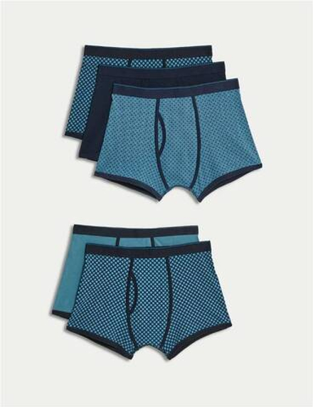 M&S Набор из 5 боксеров Cool & Fresh™ Trunk Set, синий