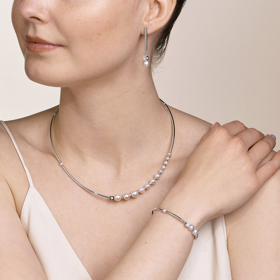 Браслет Coeur de Lion Asymmetry White-Silver 1102/30-1417 цвет серебряный, белый
