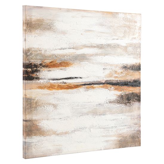 Панно декоративное с ручной росписью by feel, 80х80 см, бежевое