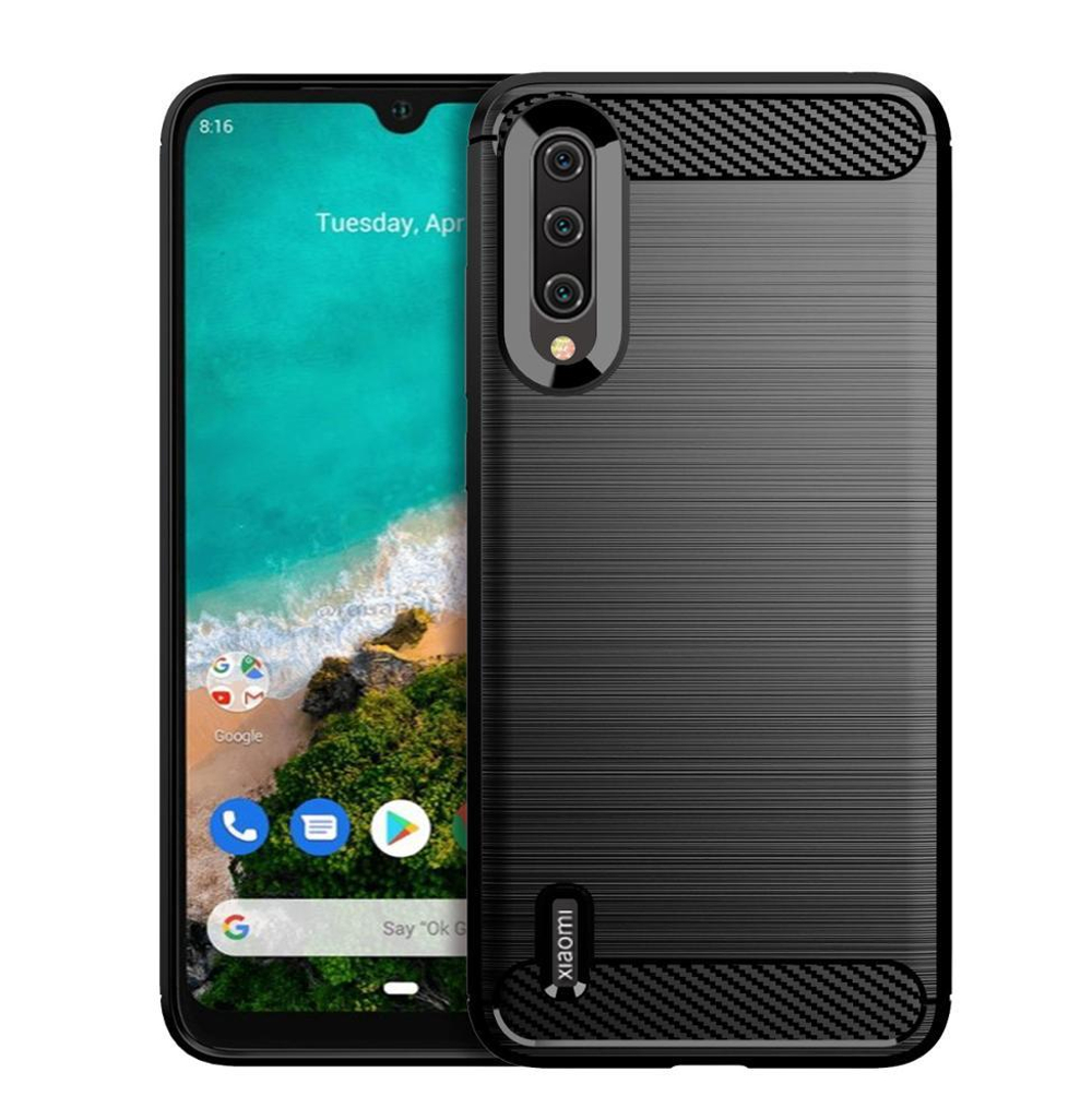 Чехол для Xiaomi Mi A3 (CC9E) цвет Black (черный), серия Carbon от Caseport