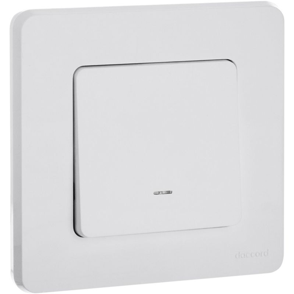 Переключатель 1-кл. Inspiria 10А IP20 250В 10AX с подсветкой/индикацией механизм бел. IEK 673660