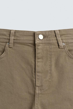 ZARA БРЮКИ STRAIGHT FIT, РЫЖЕВАТО-КОРИЧНЕВЫЙ