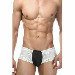 Мужские трусы хипсы белые кружевные La Blinque LB15214