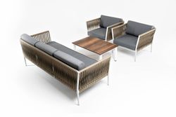 "Касабланка" лаунж-зона плетеная из роупа 5-местная, цвет серый