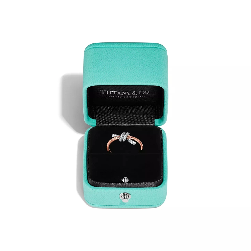 Кольцо из розового золота и платины с бриллиантами, Tiffany 💠 Knot