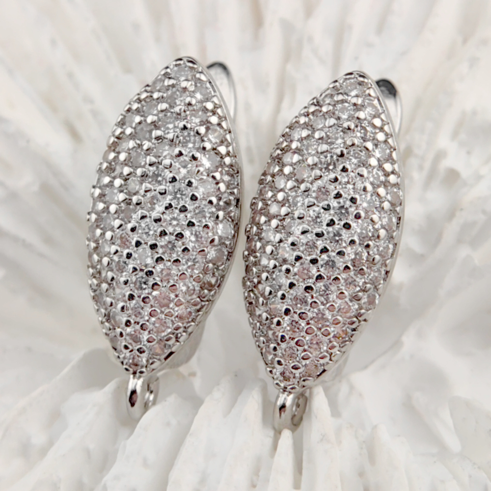 Швензы с фианитами 19,5х12x7,5 мм