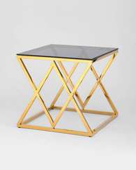 Журнальный стол 55*55 ИНСИГНИЯ золото стекло smoke