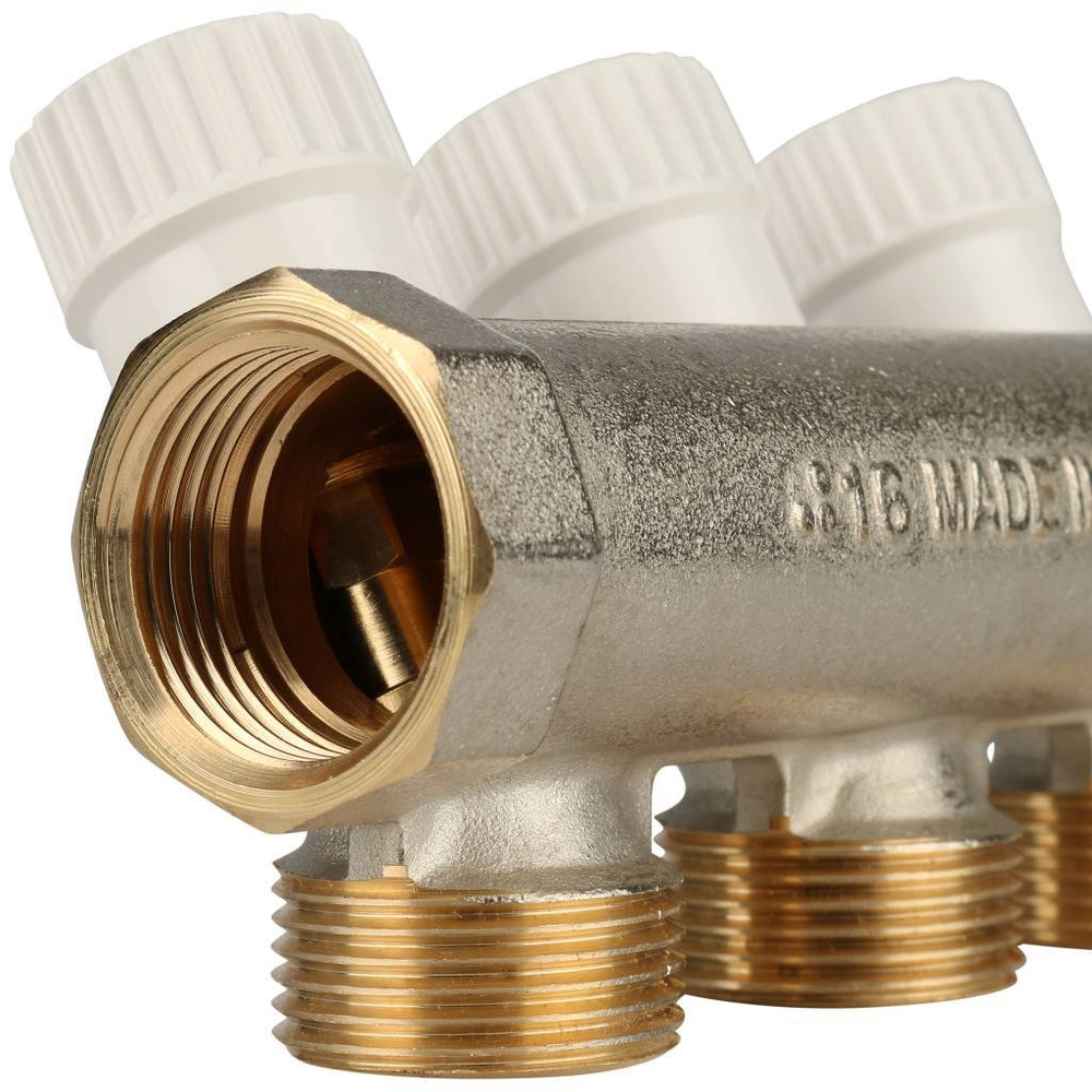 Коллектор распределительный STOUT 3/4" на три отвода 3/4" евроконус