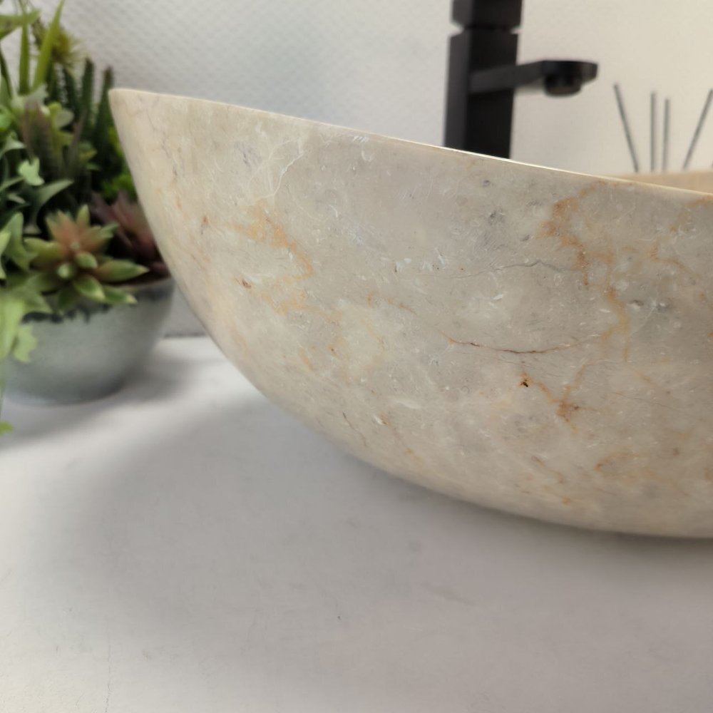 Раковина из мрамора Oval Cream OM-62837 55*37*19 100