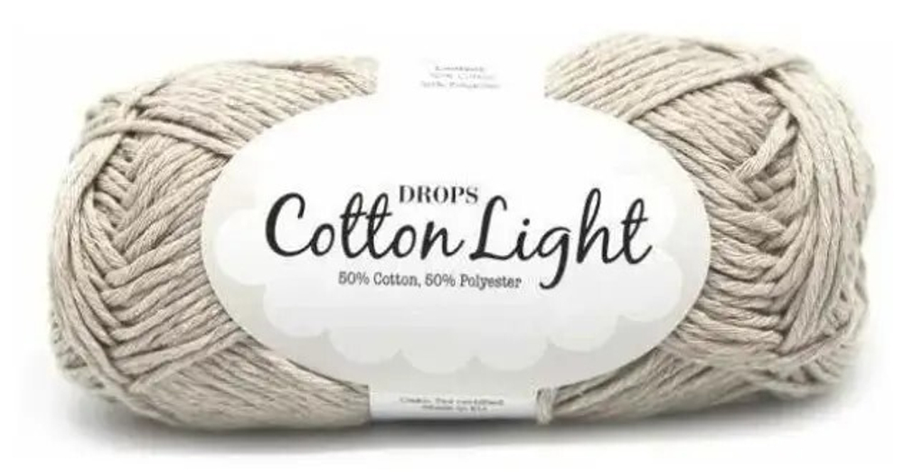 Пряжа Cotton Light Drops цв. серый