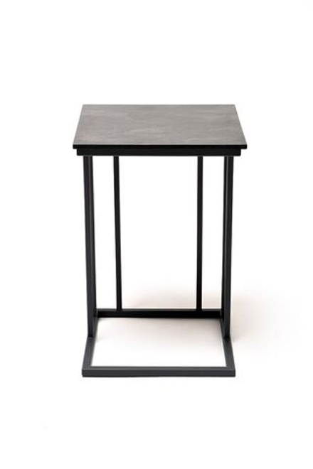 "Тулон" интерьерный стол из HPL квадратный 40х40, H60, цвет "серый гранит"
