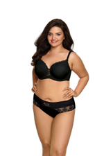 Трусики-слипы из эластичного трикотажного полотна и сетки с вышивкой (Размер: XL) (Цвет: темно-синий)