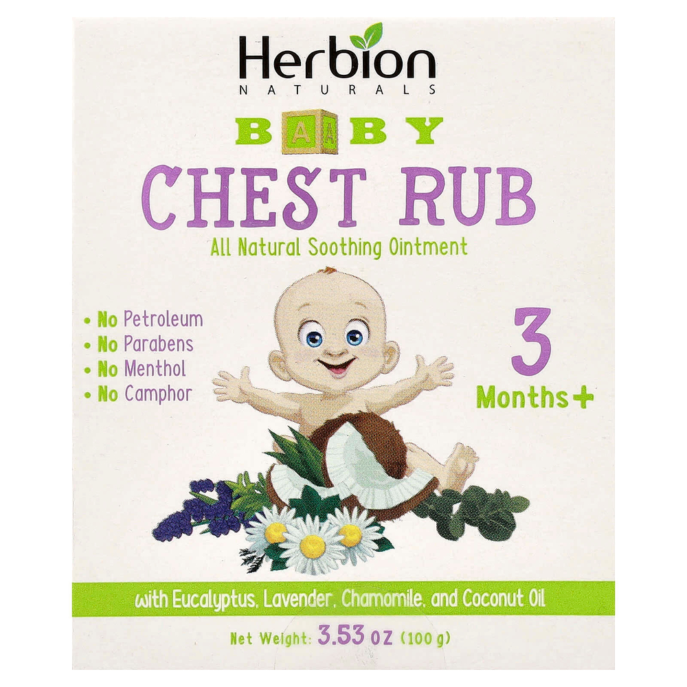 Herbion Naturals, Детское средство для груди, от 3 месяцев, 100 г (3,53 унции)