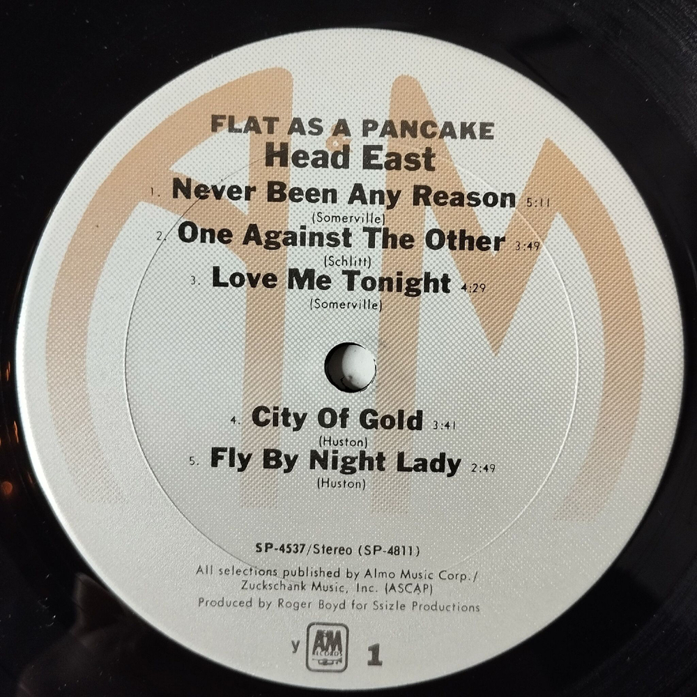 Винтажная виниловая пластинка LP Head East Flat As A Pancake (USA 1975)