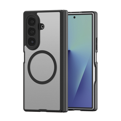 Усиленный чехол черного цвета с MagSafe для Samsung Galaxy Z Fold 7, серия Expn Series Magnetic от Dux Ducis