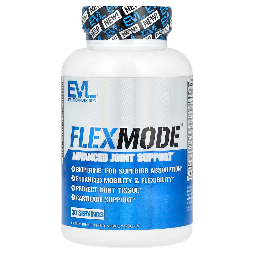 EVLution Nutrition, FlexMode®, улучшенная добавка для поддержки суставов, 90 растительных капсул