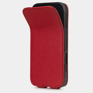 Чехол iPhone 16 Pro натуральная кожа сафьяно, красного цвета