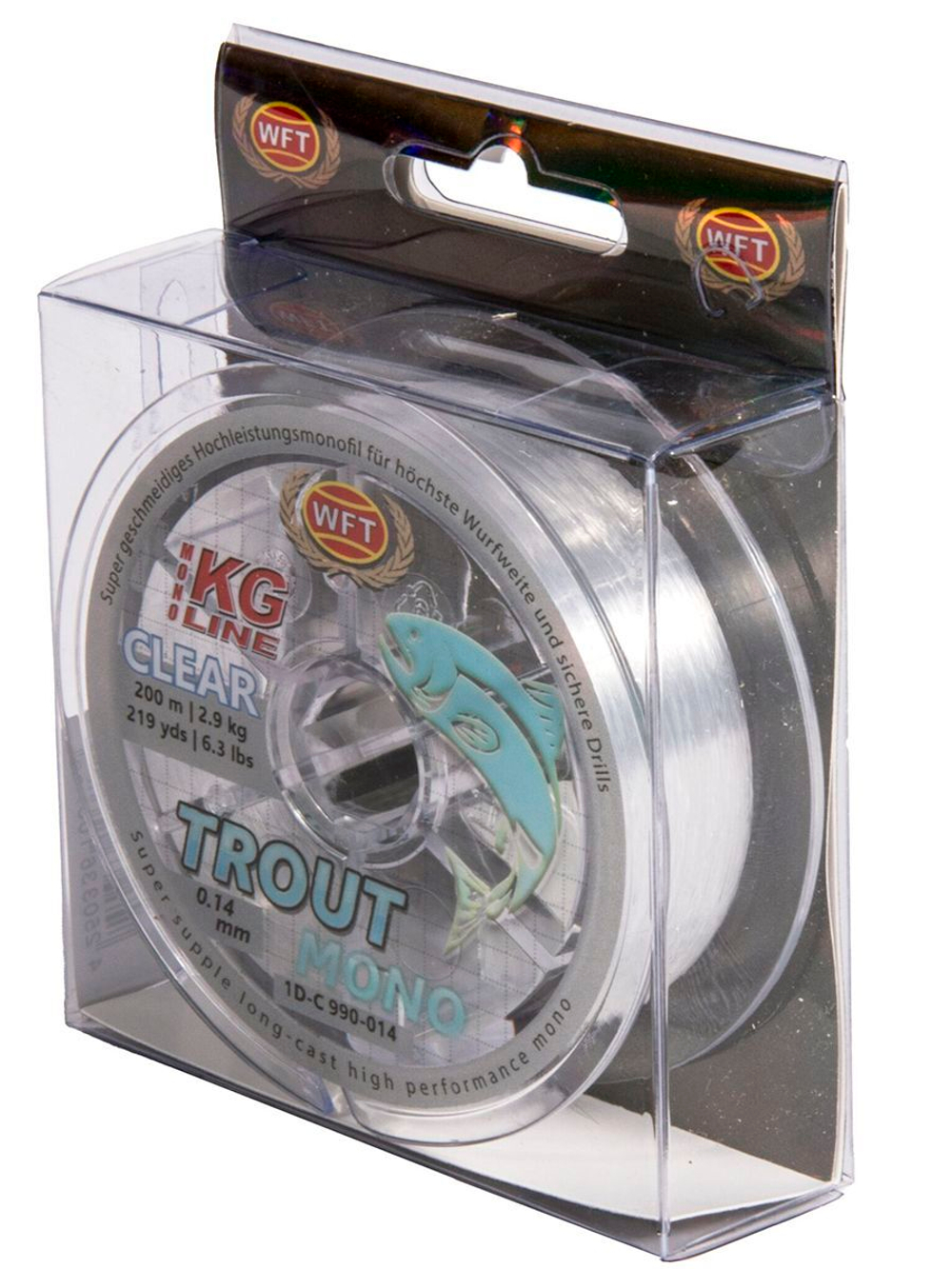 Монофильная леска для рыбалки WFT KG TROUT MONO Clear 200/018