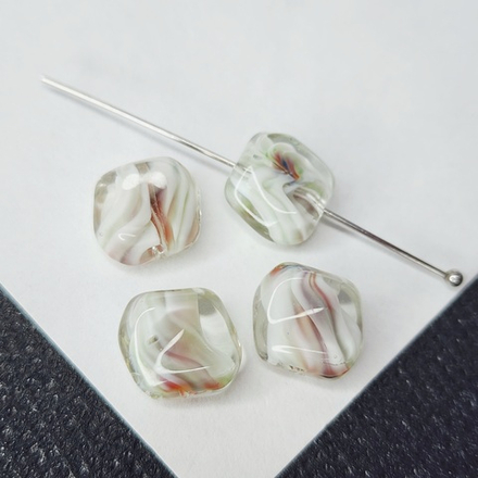 Бусины лэмпворк, витой квадрат, р-р 10мм, штучно