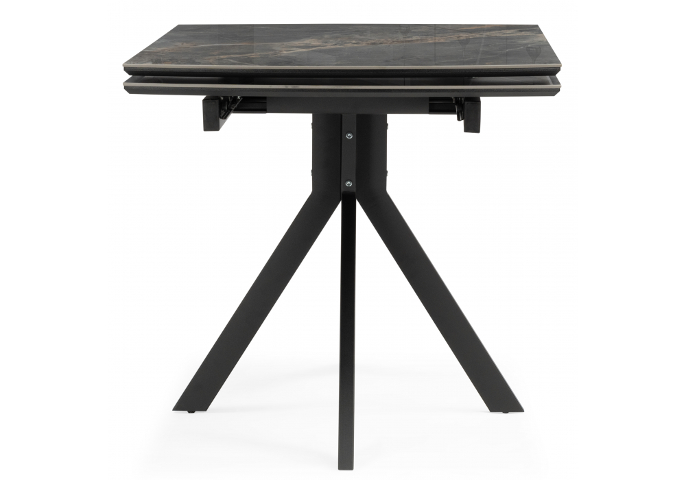 Керамический стол Woodville Катчел 120(180)x80 nebula gold, черный