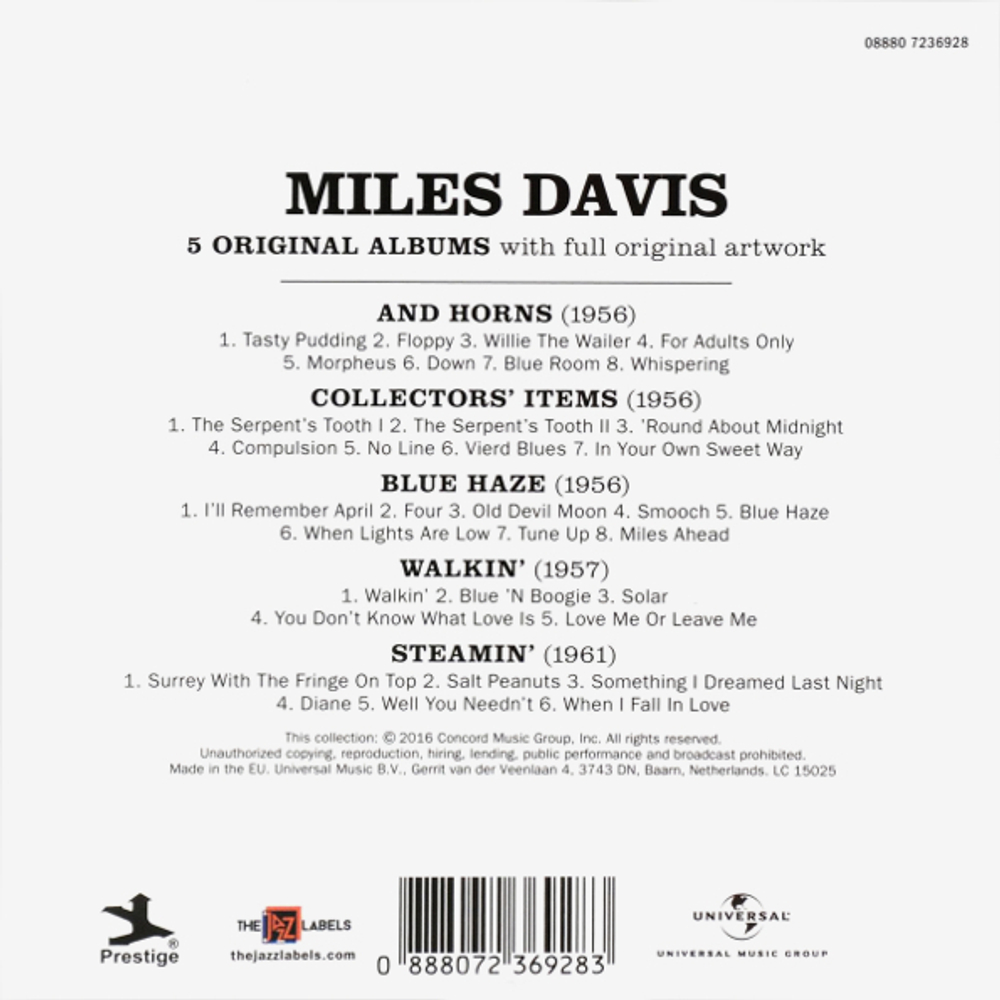 Miles Davis / 5 Original Albums (5CD)