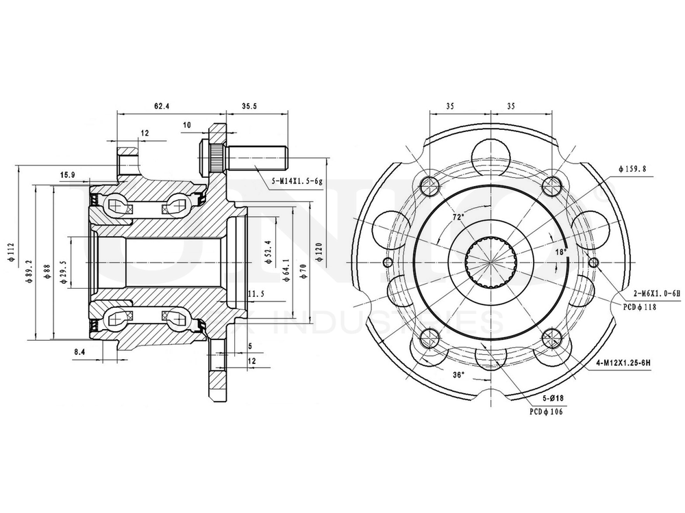 Ступица задняя (с ABS) UNIO HUB-20191