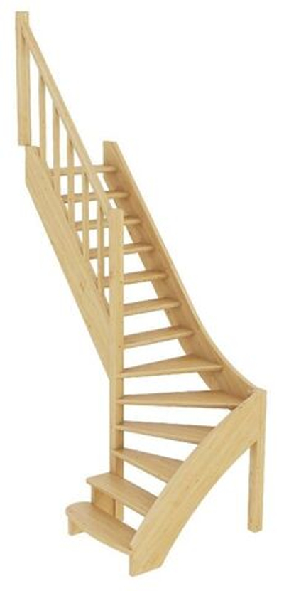 Лестница на второй этаж ЛС-07м/4 Левая под покраску