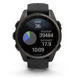 Умные часы Garmin Fenix 8, 43 мм, AMOLED, Sapphire Carbon Gray DLC Titanium with black/pebble gray silicone band
