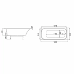 Ванна Jacob Delafon Elite E6D363RU-00 180х80 с каркасом,белая