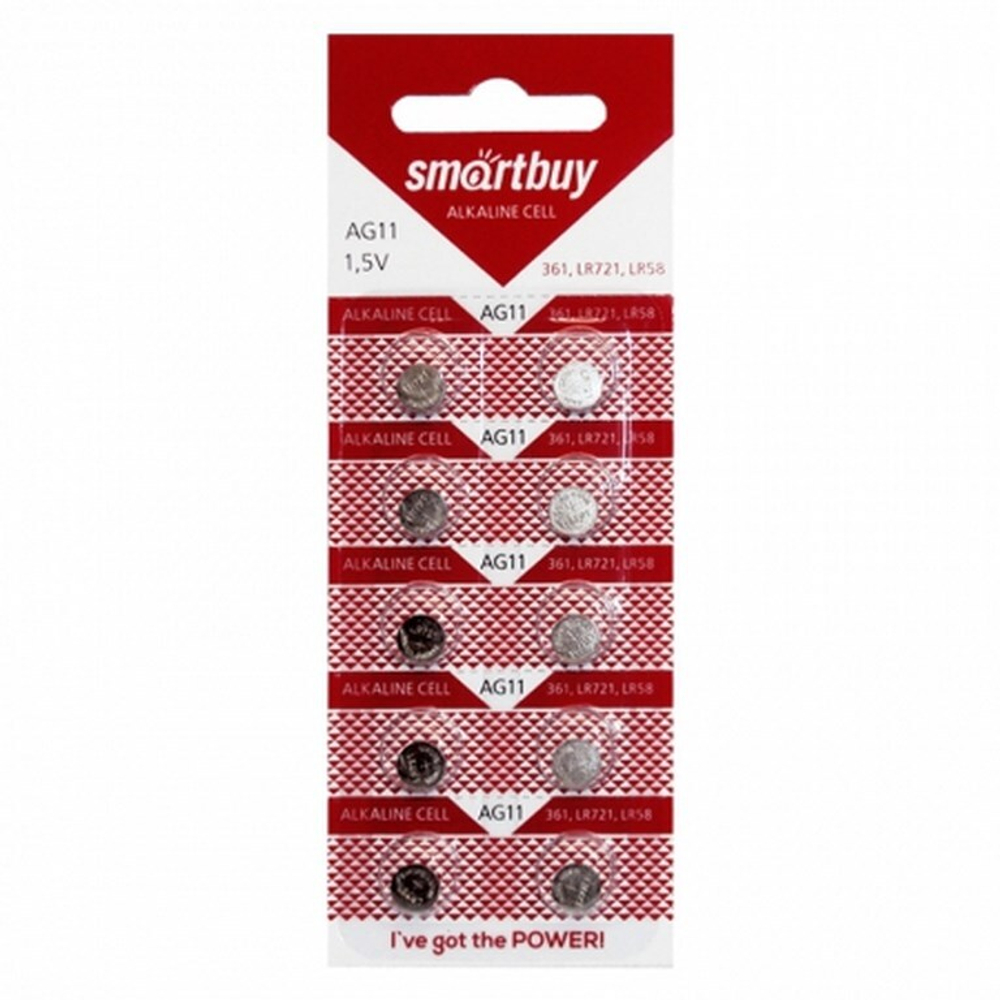 Батарейка Smartbuy AG11,361,LR721,LR58-10B (200/2000)
