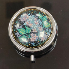 Сувенирный контейнер для хранения мелочей с ручной росписью Палех "Сирень"