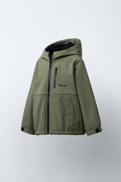 ZARA КУРТКА С КАПЮШОНОМ И ПОДКЛАДКОЙ, ПЫЛЬНЫЙ ХАКИ