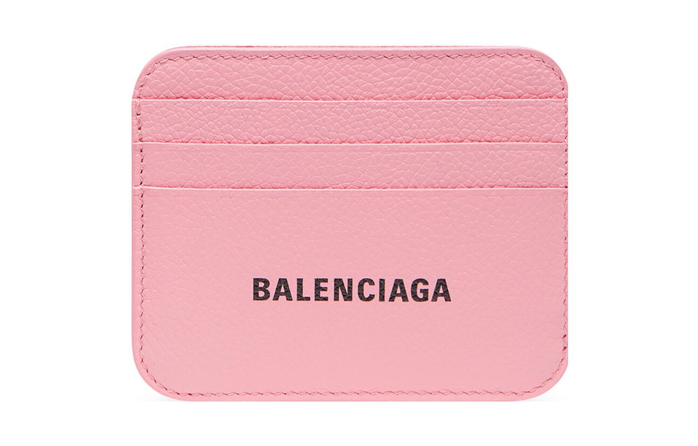 Balenciaga Cash Grained Calfskin Card Holder Regular Women"s Pink