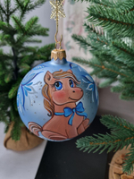 Шар стеклянный "малышка пони" ручная роспись